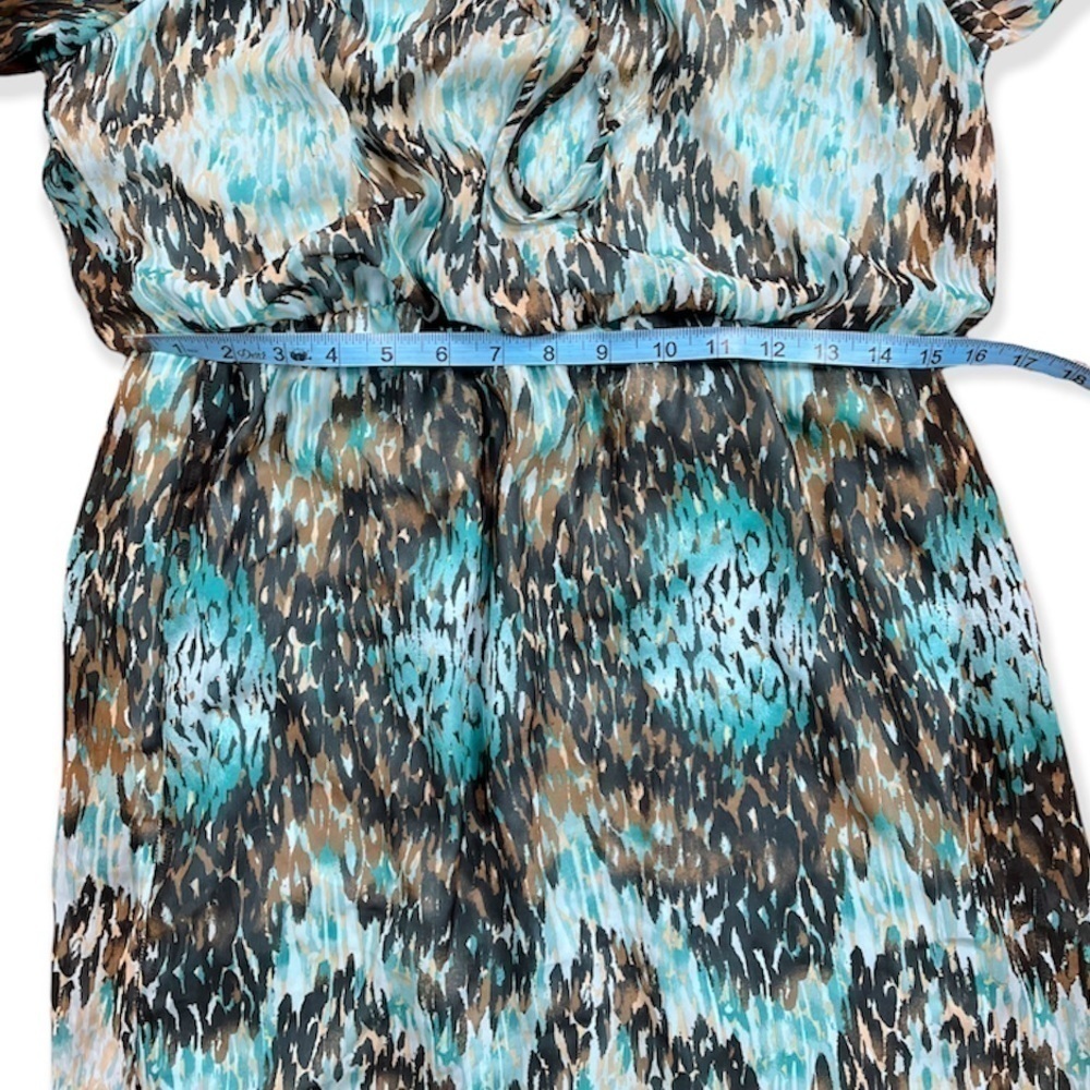 Twenty-Six Brand Abstract Print Layered Open Sleeve Dress sz 7 - Picture 9 of 14